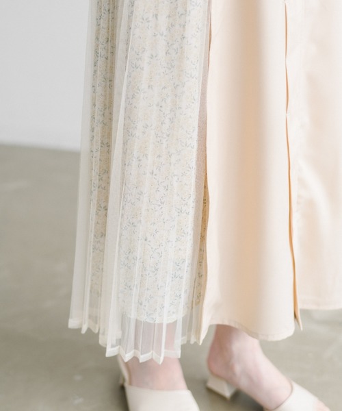 idem(イデム)の「side tulle skirt/サイドチュールプリーツスカート(スカート・レディース・アイボリー/ネイビー・FREE)」の18枚目の写真