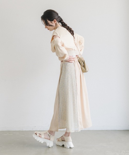 idem(イデム)の「side tulle skirt/サイドチュールプリーツスカート(スカート・レディース・アイボリー/ネイビー・FREE)」の15枚目の写真
