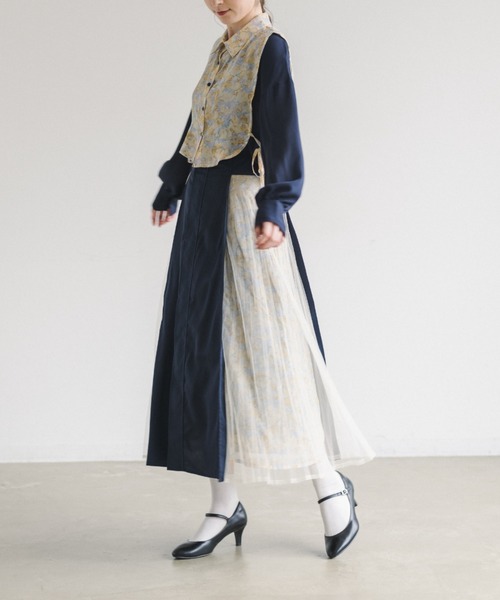 idem(イデム)の「side tulle skirt/サイドチュールプリーツスカート(スカート・レディース・アイボリー/ネイビー・FREE)」の22枚目の写真