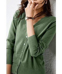 Cinderella（シンデレラ）の「カーディガン Uネック Vネック カーデ  レディース カーディガン セーター ニット レディース 長袖 秋 冬 春 カットソー トップス レディースニット 無地 オフィス ビジネス 通勤（カーディガン/ボレロ）」