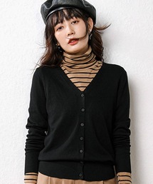Cinderella（シンデレラ）の「カーディガン Uネック Vネック カーデ  レディース カーディガン セーター ニット レディース 長袖 秋 冬 春 カットソー トップス レディースニット 無地 オフィス ビジネス 通勤（カーディガン/ボレロ）」