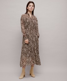 ROPE' | 【秋の新作】楊柳プリント スタンドフリルワンピース(ワンピース)