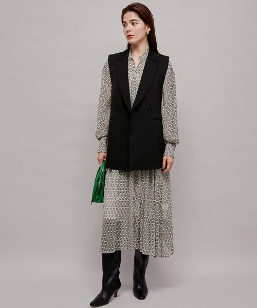 ROPE'（ロペ）の「【秋の新作】楊柳プリント スタンドフリルワンピース（ワンピース・レディース・ホワイト/ダークブラウン・38/36）」の19枚目の写真