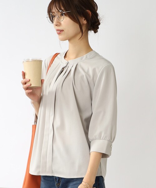 DRESKIP（ドレスキップ）の「◆ビジネスシーンにも！ 2WAYフロントトップス（Tシャツ/カットソー・レディース・ブラック/ピンク系/オフホワイト/ライトグレー・03/02/04）」の22枚目の写真