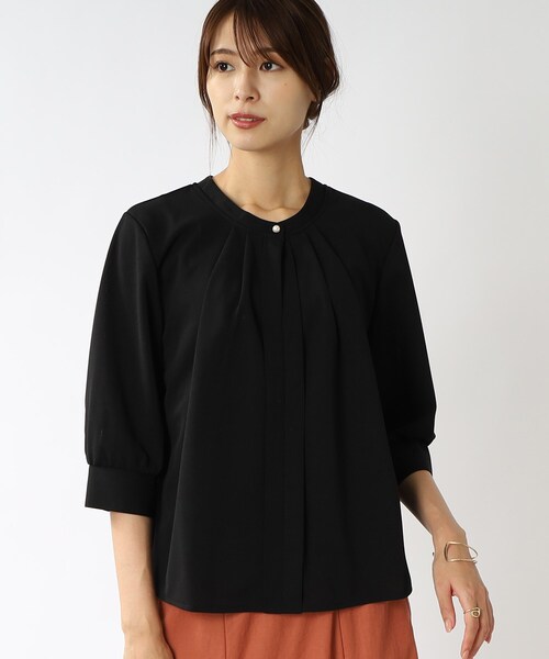 DRESKIP（ドレスキップ）の「◆ビジネスシーンにも！ 2WAYフロントトップス（Tシャツ/カットソー・レディース・ブラック/ピンク系/オフホワイト/ライトグレー・03/02/04）」の13枚目の写真