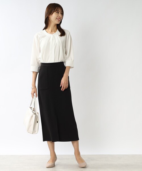 DRESKIP（ドレスキップ）の「◆ビジネスシーンにも！ 2WAYフロントトップス（Tシャツ/カットソー・レディース・ブラック/ピンク系/オフホワイト/ライトグレー・03/02/04）」の5枚目の写真