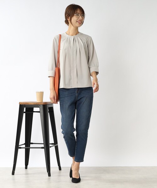 DRESKIP（ドレスキップ）の「◆ビジネスシーンにも！ 2WAYフロントトップス（Tシャツ/カットソー・レディース・ブラック/ピンク系/オフホワイト/ライトグレー・03/02/04）」の10枚目の写真