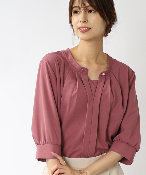 DRESKIP（ドレスキップ）の「◆ビジネスシーンにも！ 2WAYフロントトップス（Tシャツ/カットソー・レディース・ブラック/ピンク系/オフホワイト/ライトグレー・03/02/04）」の16枚目の写真