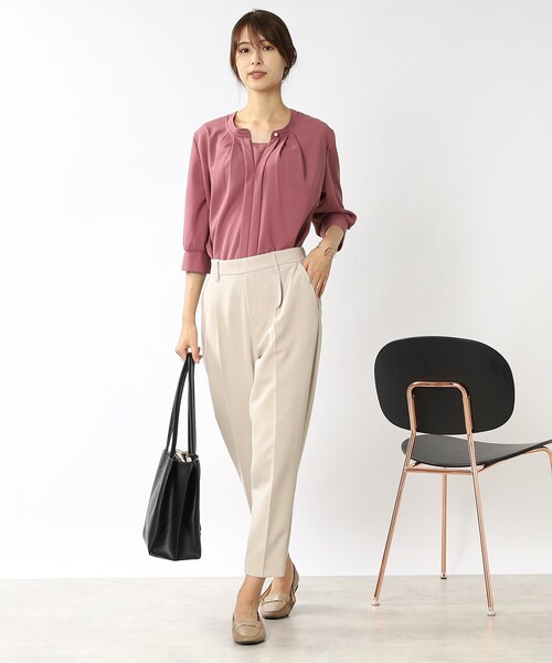 DRESKIP（ドレスキップ）の「◆ビジネスシーンにも！ 2WAYフロントトップス（Tシャツ/カットソー・レディース・ブラック/ピンク系/オフホワイト/ライトグレー・03/02/04）」の20枚目の写真