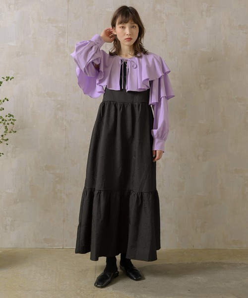 Lull（ルル）の「【Lull / ルル】ジャガードキャミワンピース（ワンピース・レディース・ブラック/ライトベージュ/ブルー・ONESIZE）」の16枚目の写真