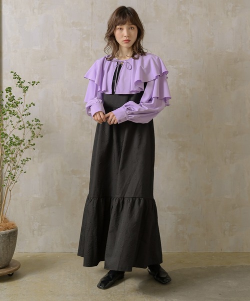 Lull（ルル）の「【Lull / ルル】ジャガードキャミワンピース（ワンピース・レディース・ブラック/ライトベージュ/ブルー・ONESIZE）」の15枚目の写真