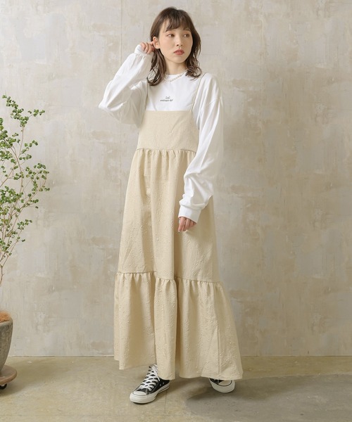 Lull（ルル）の「【Lull / ルル】ジャガードキャミワンピース（ワンピース・レディース・ブラック/ライトベージュ/ブルー・ONESIZE）」の17枚目の写真