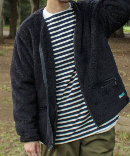 Franklin Climbing(フランクリンクライミング)の「【Franklin Climbing/フランクリンクライミング】カスケードシェルパフリースカーディガン(カーディガン/ボレロ・メンズ・ブラック/ライトブルー/チャコールグレー/キナリ・S/L/M)」の3枚目の写真