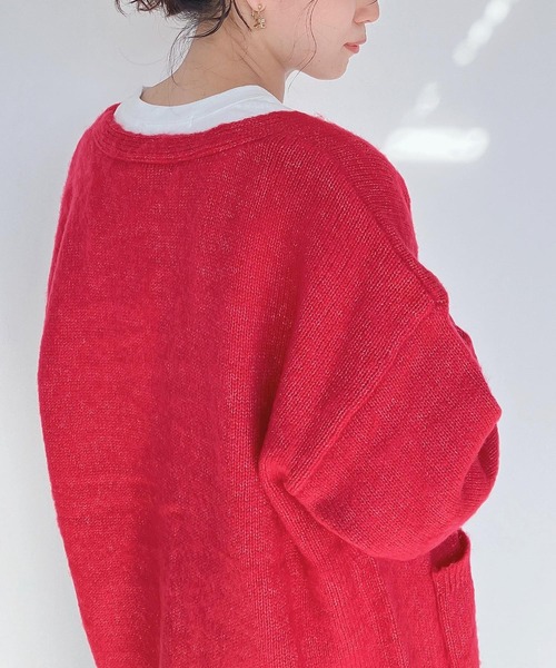 AS KNOW AS plus(アズノゥアズプラス)の「♪モヘアタッチルーズカーディガン(カーディガン/ボレロ・レディース・キナリ/ライトグリーン/ブルー/ピンク/オレンジ・FREE)」の17枚目の写真