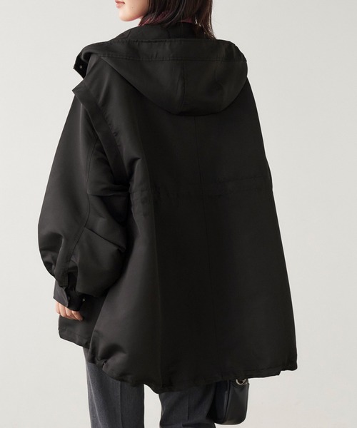 Chaco closet(チャコ クローゼット)の「撥水加工ボリュームスリーブマウンテンパーカー(マウンテンパーカー・レディース・ブラック/カーキ/アイボリー・FREE)」の8枚目の写真