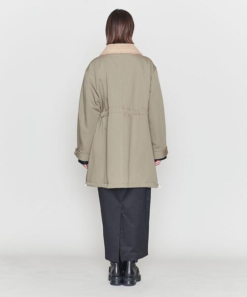 ASTRAET(アストラット)の「<ASTRAET>PE ツイル ボアカラー モッズコート(モッズコート・レディース・オリーブ・FREE)」の7枚目の写真