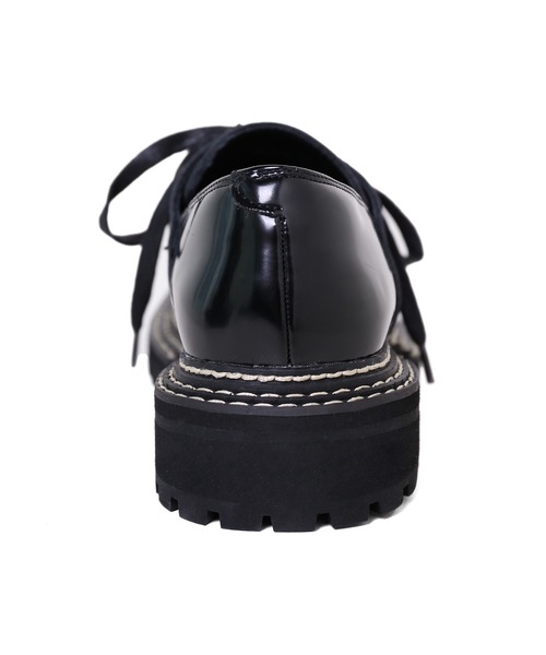minsobi(ミンソビ)の「ステッチレースアップシューズ(ブーツ・レディース・ブラック・23cm/23.5cm/24cm/24.5cm)」の3枚目の写真