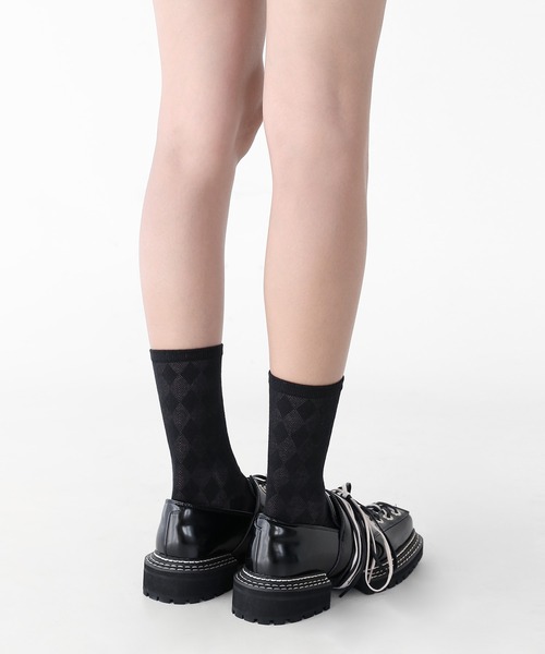 minsobi(ミンソビ)の「ステッチレースアップシューズ(ブーツ・レディース・ブラック・23cm/23.5cm/24cm/24.5cm)」の22枚目の写真