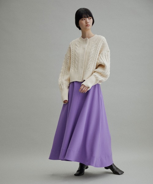 ADAM ET ROPE'（アダムエロペ）の「【WEB限定(一部店舗展開あり)・2WAY】ケーブルカーディガン（ニット/セーター・レディース・ブラック/オフホワイト/イエロー・FREE）」の13枚目の写真