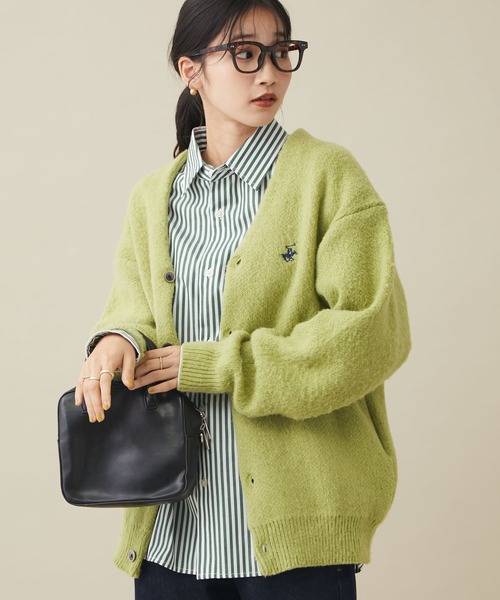 BEVERLY HILLS POLO CLUB(ビバリーヒルズポロクラブ)の「【WEB限定】B.H POLO CLUB 無地ニットカーディガン *(カーディガン/ボレロ・レディース・オレンジ/パープル/グリーン/ライトグリーン/ピンク・M)」の3枚目の写真