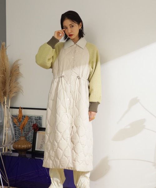 CREOLME（クレオルム）の「(CREOLME)ドッキングキルトコート（その他アウター・レディース・ベージュ/カーキ・SMALL/MEDIUM）」の14枚目の写真