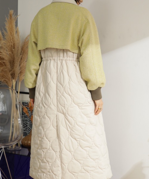 CREOLME（クレオルム）の「(CREOLME)ドッキングキルトコート（その他アウター・レディース・ベージュ/カーキ・SMALL/MEDIUM）」の6枚目の写真