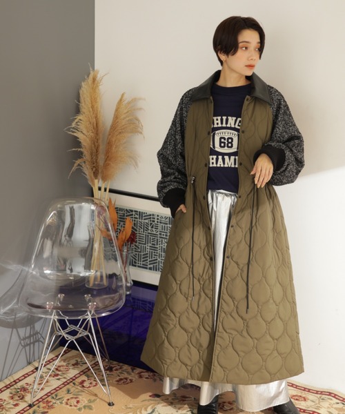 CREOLME（クレオルム）の「(CREOLME)ドッキングキルトコート（その他アウター・レディース・ベージュ/カーキ・SMALL/MEDIUM）」の16枚目の写真