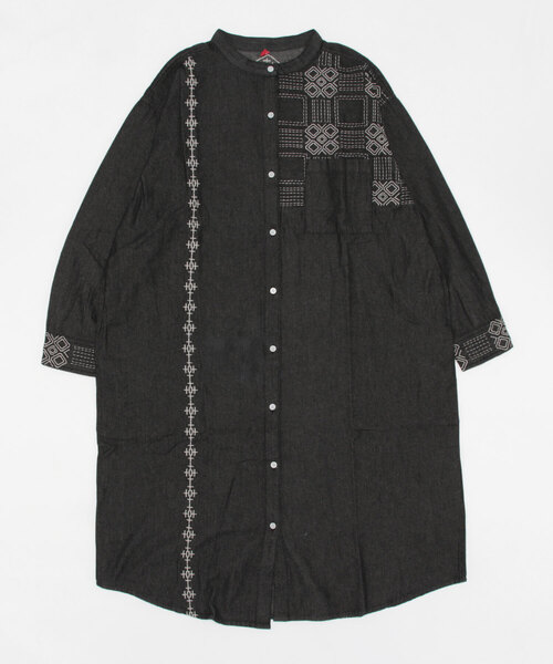 チャイハネ（チャイハネ）の「【チャイハネ】サシキデニムシャツワンピース（シャツワンピース・レディース・ライトブルー/ブラック/インディゴブルー・FREE）」の8枚目の写真