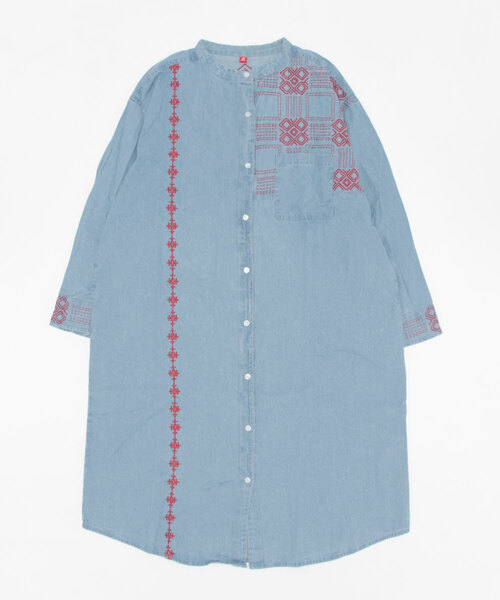 チャイハネ（チャイハネ）の「【チャイハネ】サシキデニムシャツワンピース（シャツワンピース・レディース・ライトブルー/ブラック/インディゴブルー・FREE）」の11枚目の写真