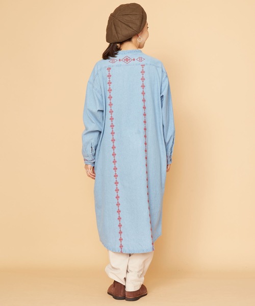 チャイハネ（チャイハネ）の「【チャイハネ】サシキデニムシャツワンピース（シャツワンピース・レディース・ライトブルー/ブラック/インディゴブルー・FREE）」の14枚目の写真