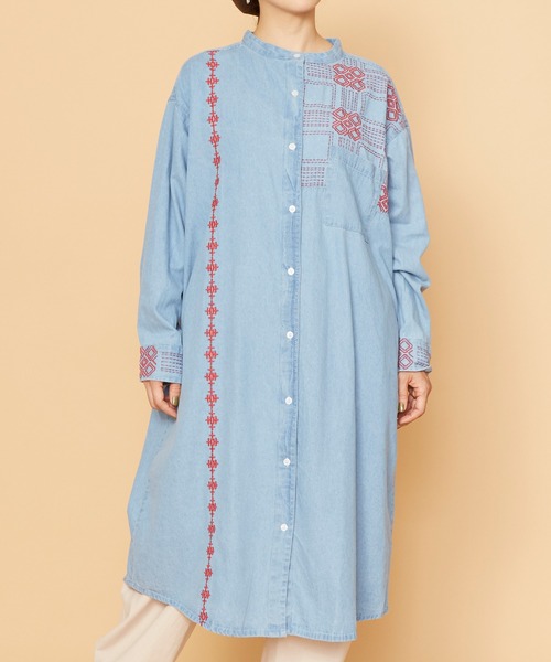 チャイハネ（チャイハネ）の「【チャイハネ】サシキデニムシャツワンピース（シャツワンピース・レディース・ライトブルー/ブラック/インディゴブルー・FREE）」の17枚目の写真