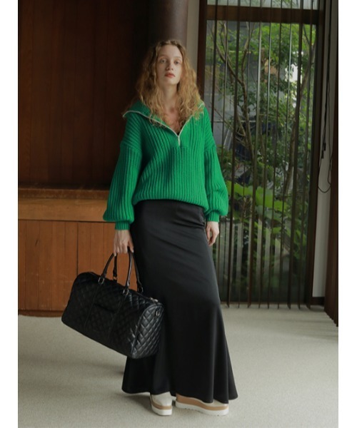 AMAIL(アマイル)の「Super maxi satinskirt(スカート・レディース・アイボリー/ブラック/パープル・FREE)」の14枚目の写真