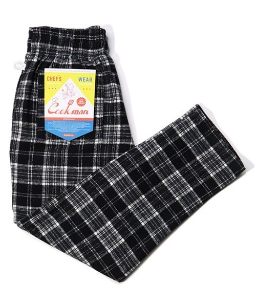 COOKMAN(クックマン)の「Cookman クックマン シェフパンツ イージーパンツ ワイドパンツ ウールミックス タータン ブラック Black(その他パンツ・メンズ・ブラック・LARGE/MEDIUM)」の2枚目の写真