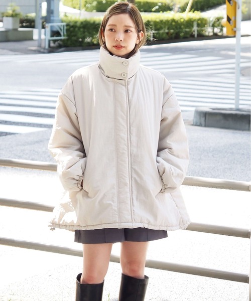 試着のみ✨25SS ノーブル　リンクルタフタオーバーブルゾン バンドカラー 新色追加！】HWG_5オリジナル オーバーサイズノーカラーシャツ