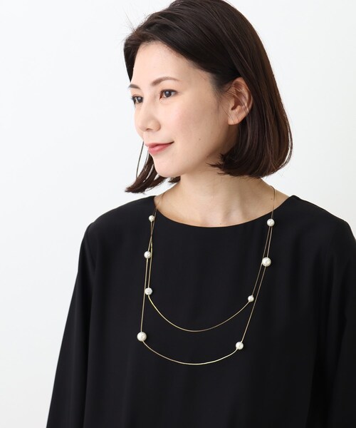 SHOO・LA・RUE（シューラルー）の「◆【セレモニー】2連ロングパヴェネックレス（ネックレス・レディース・シルバー/ゴールド/ピンクゴールド・00）」の8枚目の写真