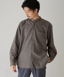 417 EDIFICE | 【ESSENTIAL / エッセンシャル】 フランネルノーカラーシャツ(シャツ/ブラウス)