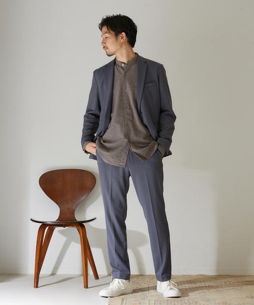 417 EDIFICE（フォーワンセブンエディフィス）の「【ESSENTIAL / エッセンシャル】 フランネルノーカラーシャツ（シャツ/ブラウス・メンズ・チャコールグレー/ホワイト/ベージュ/ブラウン/グリーン・LARGE/SMALL/MEDIUM/X-LARGE）」の19枚目の写真