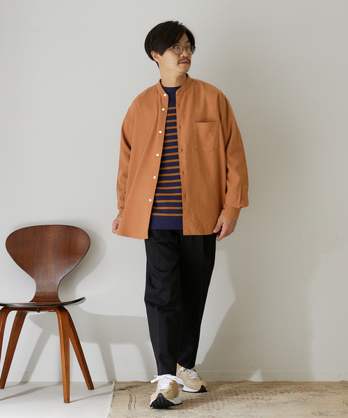 417 EDIFICE（フォーワンセブンエディフィス）の「【ESSENTIAL / エッセンシャル】 フランネルノーカラーシャツ（シャツ/ブラウス・メンズ・チャコールグレー/ホワイト/ベージュ/ブラウン/グリーン・LARGE/SMALL/MEDIUM/X-LARGE）」の20枚目の写真