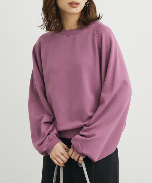 Green Parks(グリーンパークス)の「袖ボリューム裏毛プルオーバー(スウェット・レディース・ブルー/ブラック/グレー系その他2/ピンク系その他2・FREE)」の4枚目の写真