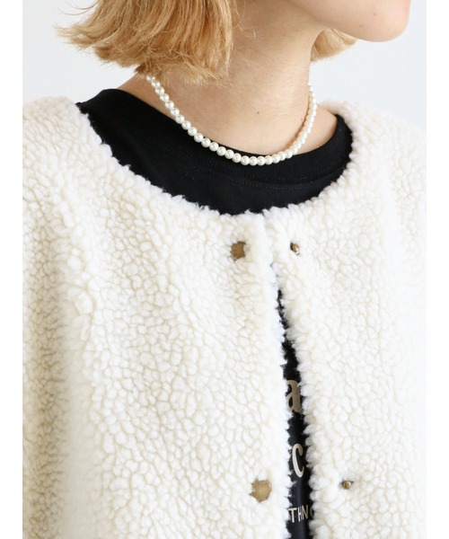 ehka sopo（エヘカソポ）の「ボアベスト（ベスト・レディース・ベージュ/ブラウン/キナリ・ﾌﾘ-）」の9枚目の写真