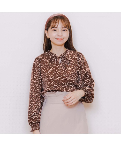 flower（フラワー）の「バルーンレオパードブラウス（シャツ/ブラウス・レディース・アイボリー/ブラウン・FREE）」の6枚目の写真