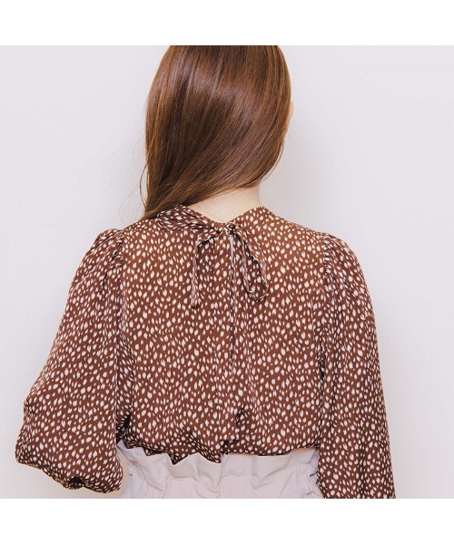 flower（フラワー）の「バルーンレオパードブラウス（シャツ/ブラウス・レディース・アイボリー/ブラウン・FREE）」の14枚目の写真