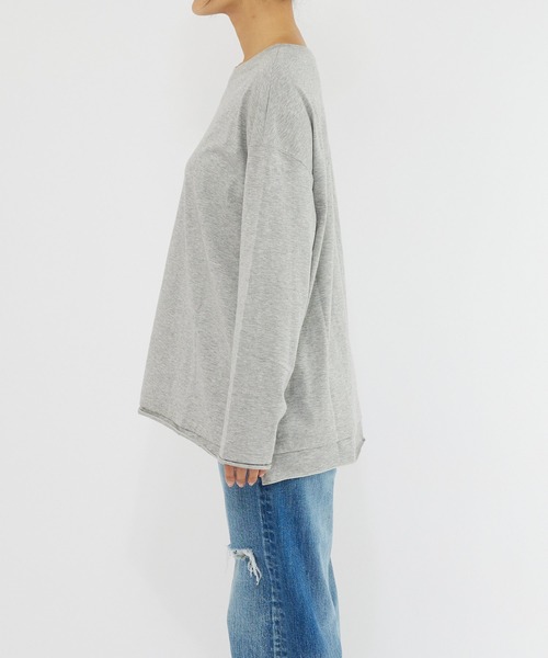 RIVE DROITE(リヴドロワ)の「透け感を抑えた快適カットソー/レイヤードロンTシャツ(Tシャツ/カットソー・レディース・グレー/ホワイト・FREE)」の12枚目の写真