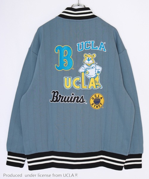 UCLA（ユーシーエルエー）の「UCLA　オーバーサイズ ハーフ釦 ワッペン刺繍スウェットスタジャン（スウェット・メンズ・アッシュ/ブルー/ダークグリーン/イエロー・M/L）」の16枚目の写真