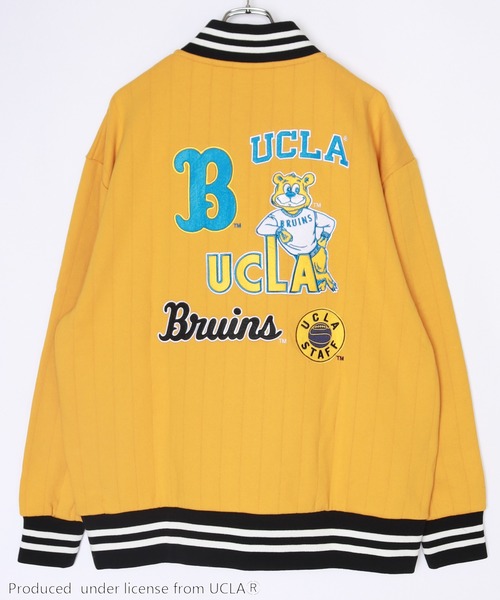 UCLA（ユーシーエルエー）の「UCLA　オーバーサイズ ハーフ釦 ワッペン刺繍スウェットスタジャン（スウェット・メンズ・アッシュ/ブルー/ダークグリーン/イエロー・M/L）」の21枚目の写真