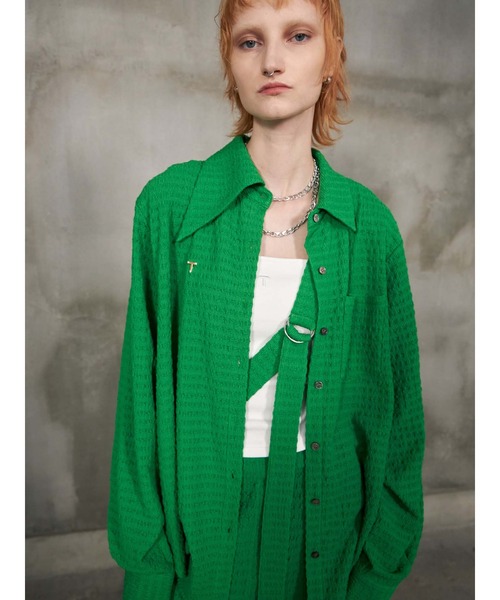 PAMEO POSE（パメオポーズ）の「Icon Shirts（シャツ/ブラウス・レディース・グリーン/ベージュ/ブラック・FREE）」の3枚目の写真