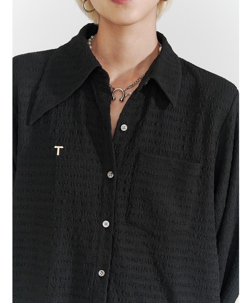 PAMEO POSE（パメオポーズ）の「Icon Shirts（シャツ/ブラウス・レディース・グリーン/ベージュ/ブラック・FREE）」の4枚目の写真