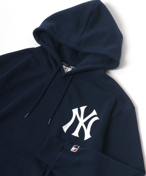 MLB(メジャーリーグベースボール)の「MLB/メジャーリーグベースボール 裏起毛 ビッグシルエット プルパーカー フーディー(パーカー・メンズ・グレー/ネイビー・M/L/LL)」の2枚目の写真