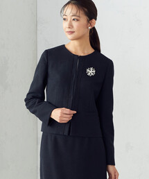 【セットアップ対応】ツイード　ノーカラージャケット