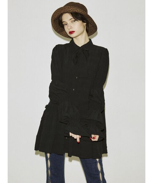 jouetie（ジュエティ）の「アシメギャザーチュニックブラウス（シャツ/ブラウス・レディース・アイボリー/ブラック/ピンク/ブルー/その他1・MEDIUM）」の9枚目の写真